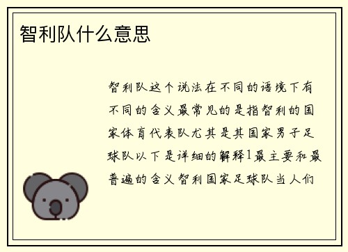 智利队什么意思
